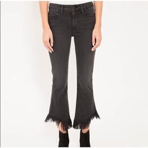 Frame Le Crop Mini Boot Jeans Faded Black Frayed Hem Size 27